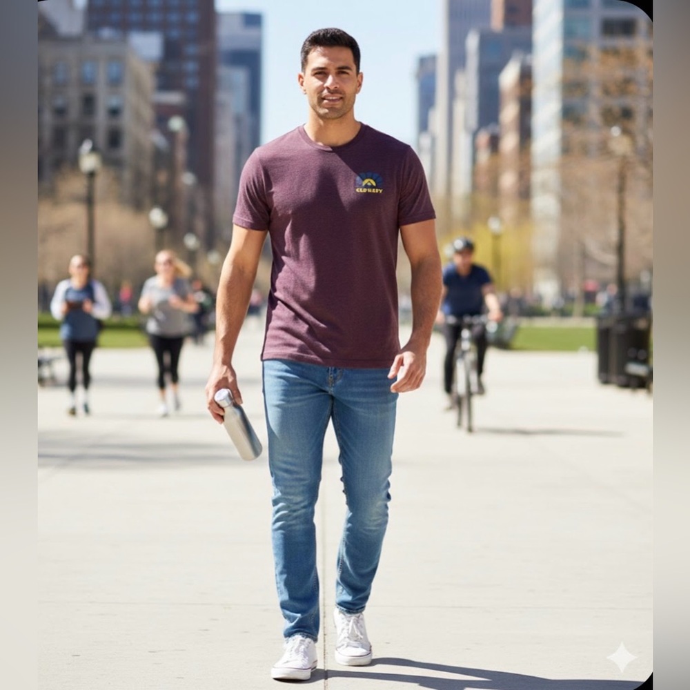 Old Navy Men’s Classic Graphic Tee - Heathered Plum - Size XL